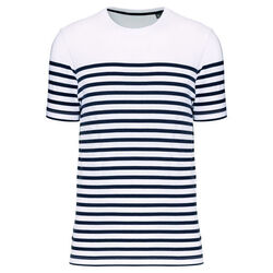 T-shirt Marini&egrave;re bio K3033 WHITE/NAVY STRIPES Yvetot