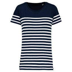 T-shirt femme Marini&egrave;re bio K3034 NAVY/WHITE STRIPES Yvetot
